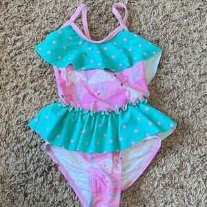 Matilda Jane Pink and Teal Kids Swim One Piece
